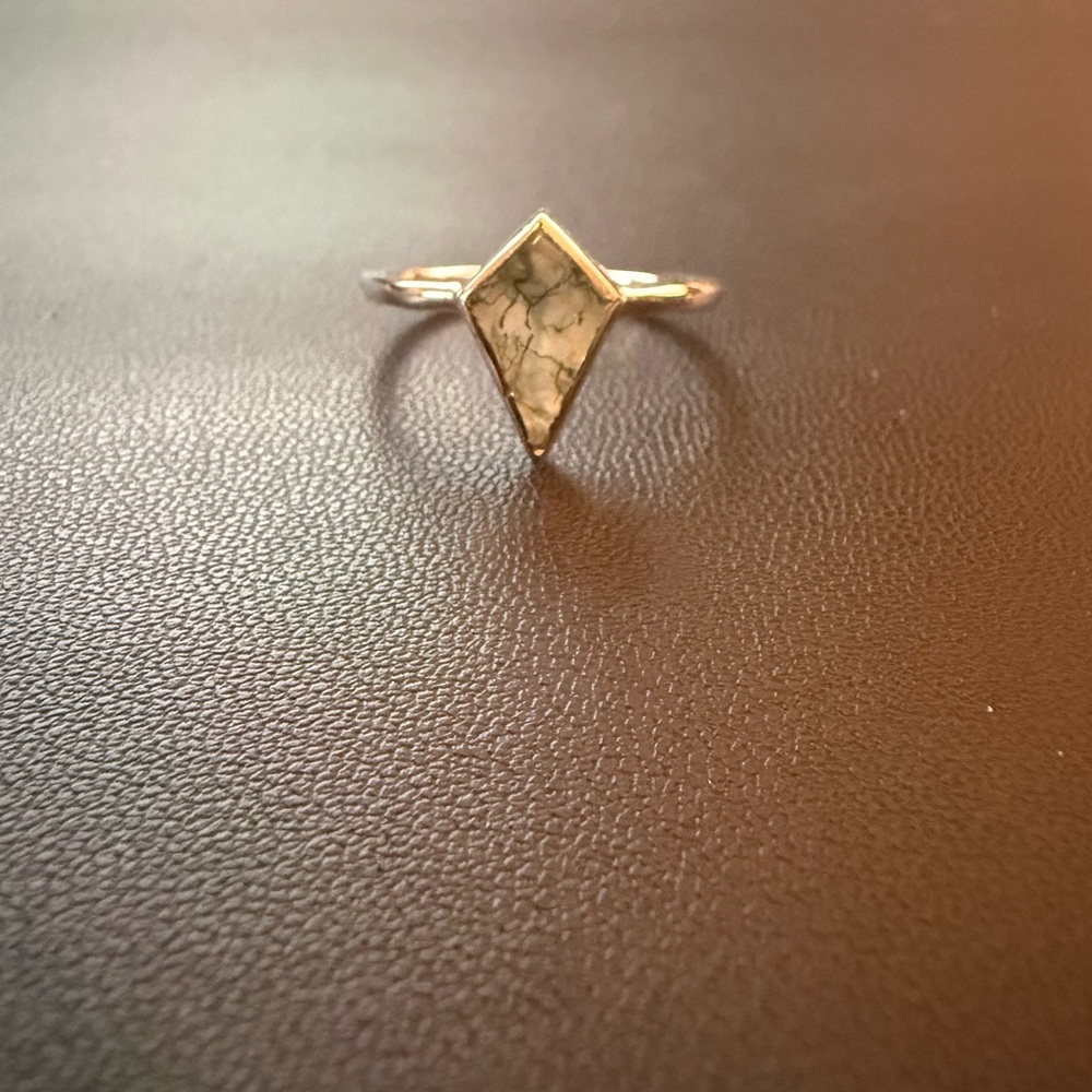 Size 8 Silver and Moss Agate Ring